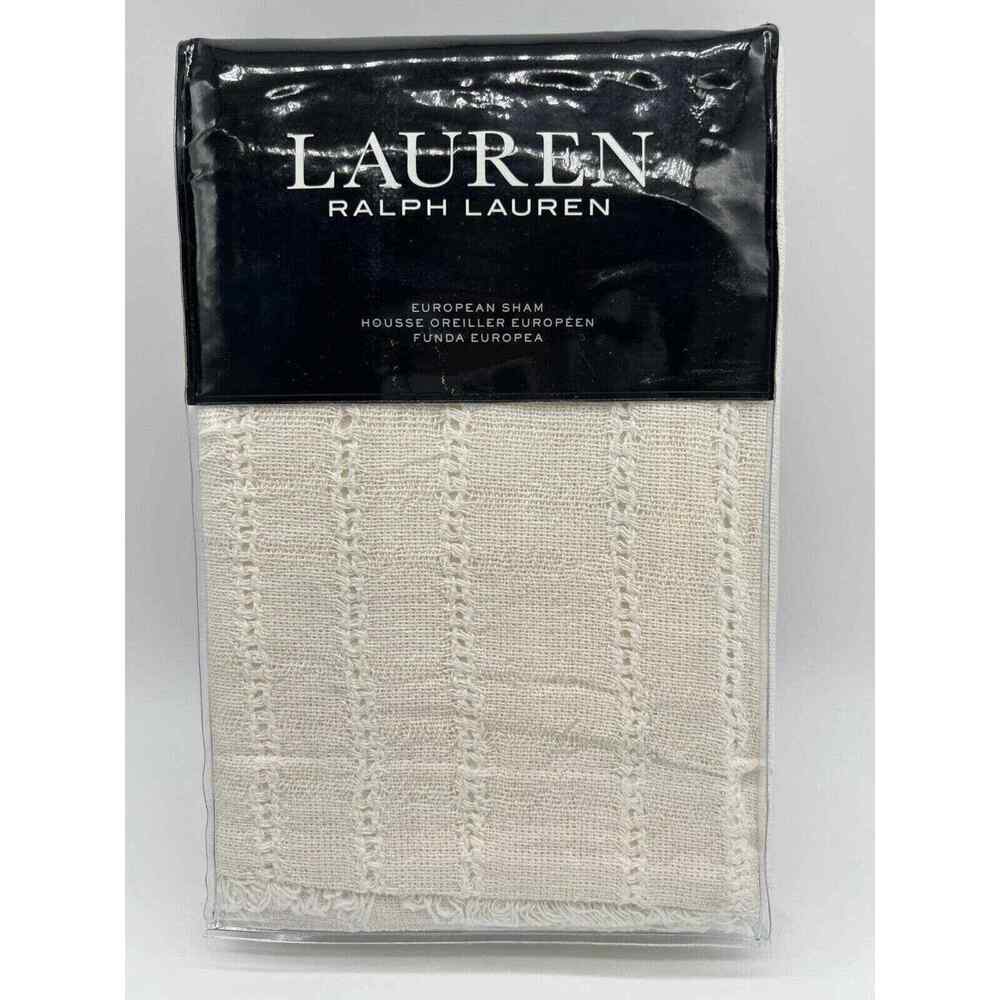 Lauren Ralph Lauren Callen EURO SHAM Cream 26" x 26" Open Weave $135 NWT..